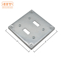Plaque de couverture carrée de 4 po en acier galvanisé pour interrupteur à double levier, cache-dispositif surélevé de 3/8 po pour 2 modules 8367 pour boîtiers électriques