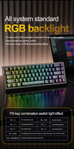Teclado Mecánico para Juegos X68HE con Cable USB-C, Interruptor Magnético RT 0.01mm, Frecuencia de Respuesta de 8K, RGB, para Escritorio - Product Image 5