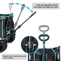 Poussette pliante légère multifonctionnelle avec cadre en métal pour l'extérieur Chariot couvert Wagons de camping Chariot pliable Chariot