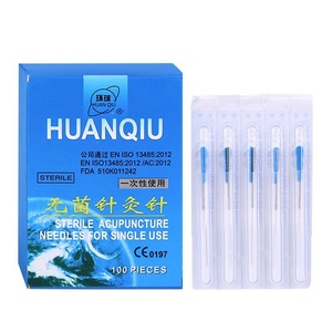 Agujas de acupuntura estériles Huanqiu, 100 piezas, agujas filiformes desechables de un solo uso para principiantes - Product Image 4