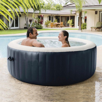 Bains à remous gonflables populaires pour 4 personnes, forme ronde, sauna extérieur, massage, spa de loisirs de jardin pour 4 personnes, bain à remous gonflable