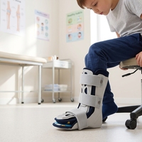 Orthèse de cheville et de pied pédiatrique à ajustement sécurisé, botte pour jambe inférieure avec tissu respirant pour un confort tout au long de la journée et la rééducation.