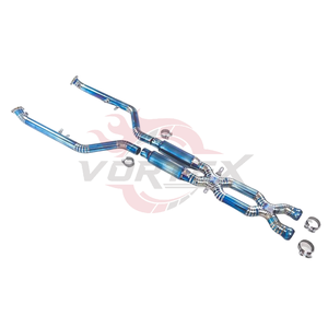 Tuyau intermédiaire de performance Vortex Titanium X-Pipe pour BMW E92 M3 4.0L V8 S65 OEM+ Valvetronic, échappement de course, finition bleu brûlé coupé en tranches - Product Image 1