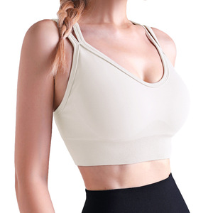 Amimeda Sports Bra Cross Back Design Shock Absorption Support Yoga Running Fitness Breathable Quick Dry Women's One Piece - Product Image 5