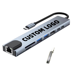 Hub USB 3.0 TUTI in Lega di Alluminio di Alta Qualità, Adattatore Multiporta SD TF PD 100W HDTV 4k30hz RJ45 1000Mbps 8-in-1 Docking Station - Product Image 3