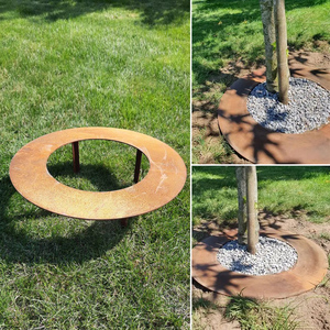 Borde Rectangular de Acero Corten para Jardín, Anillo de Árbol Pre-oxidado, Bordes Circulares para Árboles, Bordes para Paisajismo en Polvo - Product Image 2