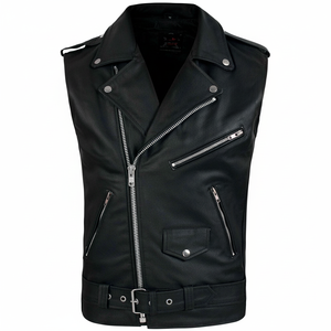 2025 Chaleco de cuero personalizable para hombre estilo moderno Americano transpirable a prueba de viento Reversible con decoración de botones para invierno - Product Image 1