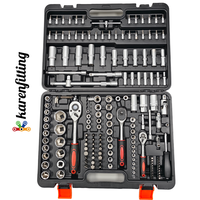 172PCs Cr-v Kit de reparación de automóviles Herramientas 1/2 "1/4" 3/8 "Juego de herramientas combinadas de llave de vaso-001