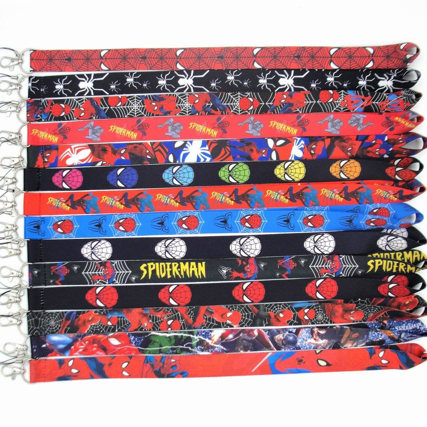 Newest Cool Marvel Spider Man Lanyards Neck Anti-Lost Strap Card Holder Phone Case Lanyard Wholesale Custom Satin Accessories