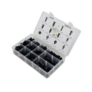 HE02 240 pièces Clips universels pour carrosserie de voiture, attaches en nylon pour réparation et remplacement, kit de pièces automobiles - Product Image 2