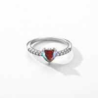 SPJ 925 plata esterlina moda corazones coloridos anillo para mujer Multicolor Zirconia anillos de dedo elegante joyería fina regalo