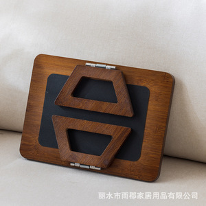 Nouveau plateau pliant en bambou de style chinois, plateau à thé antidérapant, table d'accoudoir de canapé, plateau à thé carré, plateau à fromage peu encombrant - Product Image 5