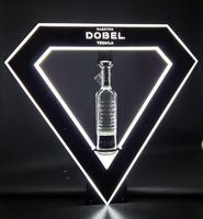 Présentoir Lumineux Rechargeable LED en Acrylique Plastique pour Bouteilles d'Alcool, Support Glorificateur pour Bar et Boîte de Nuit, Présentateur de Vins et Spiritueux