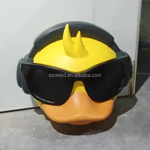 Einkaufs zentrum Einzelhandel geschäft Dekorationen Cartoon niedlich 1.7mHeadband Sonnenbrille gelbe Ente Glasfaser Skulptur