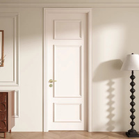 Porte en bois composite de luxe haut de gamme, finition laquée blanche française moderne, avec noyau solide, pour appartement et hôtel