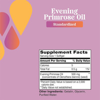 Capsules d'huile d'onagre végétalienne en marque blanche OEM, 500 mg, pour l'équilibre hormonal féminin et le bien-être antioxydant