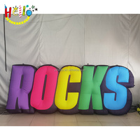 Lettres publicitaires gonflables avec mots de police publicitaires gonflables personnalisés avec lumière LED