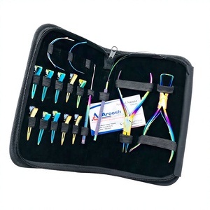 Professional Rainbow <b>Multi</b> Surgical Grade Stainless Steel Hair Extension <b>Tools</b> Kit for Human Hair <b>Pliers</b> Commercial - Product Image 1