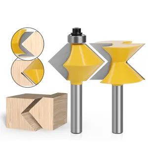 2 Stück 90 Grad Edge Banding Router Bit Set Platte Spleißen Holz bearbeitung Fräser