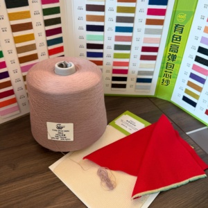 High Elastic Color Core Spun <b>Yarn</b> 50% Viscose 28% Nylon Cashmere 22% PBT Filament Blended Fancy <b>Yarn</b> 28s/2 Textile Factory China - Product Image 4