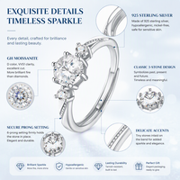 Bague en argent sterling 925 avec moissanite torsadée à six griffes, personnalisable Kirin, certifiée luxe, ajustable, OEM ODM