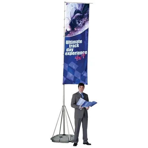 outdoor telescopic giant flag banner stand 5m aluminum flag pole with water base