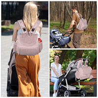 Vente en gros de sacs à couches de voyage de grande capacité personnalisés pour bébés stockage à glissière pour bébés maman disponible pour rose noir caractéristiques lettre