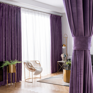 <span class=keywords><strong>Tende</strong></span> in Velluto Viola Stile Europeo DaiRui per <span class=keywords><strong>Soggiorno</strong></span> e Camera da Letto, Nuove <span class=keywords><strong>Tende</strong></span> Oscuranti Nordiche Semplici e Moderne Personalizzabili - Product Image 1