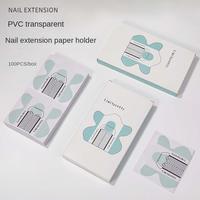 100 unids/set de formas de uñas, bandeja de papel para uñas, suministros de extensión de uñas, herramientas de manicura de extensión excesiva de PVC
