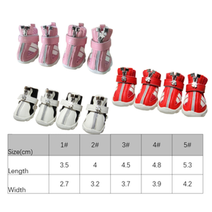 4 Pezzi Scarpe Antiscivolo Impermeabili in PU <span class=keywords><strong>per</strong></span> Cuccioli, Sneakers Ecologiche Traspiranti <span class=keywords><strong>per</strong></span> Cani - Product Image 6