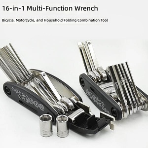 JOHORSE Kit de mécanique de vélo 16-en-1 en acier allié haute résistance, clés Allen, <span class=keywords><strong>clé</strong></span> à fourche compacte de poche, <span class=keywords><strong>clé</strong></span> à rayons 233g - Product Image 2