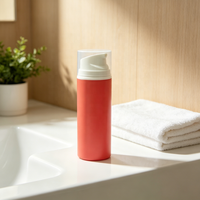 Flacon pompe pour lotion corporelle en plastique, forme cylindrique, design personnalisé, 200 ml, 150 ml, 100 ml, 50 ml, L499