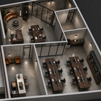 Service de design d'intérieur de bureau, plan d'aménagement d'espace de travail commercial, rendu 3D pour les sièges sociaux d'entreprises, bureau personnalisé pour projets commerciaux