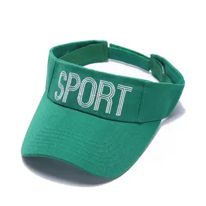 Custom 100% Cotton Sports Visor Hat Embroidered Sun Hats Summer Men Golf Hat Breathable Tennis Cap