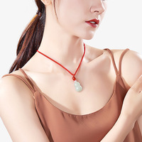 Pendentif Gourde en Jadeite Naturelle du Myanmar Grade A, Véritable Jade Birman Glacé, Collier Calabash, Talisman de Richesse avec Certificat