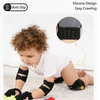 Ensemble de protections pour bébé, genouillères, coudières et protège-mains, silicone antidérapant, léger (22g), respirant, doux, protections de sécurité pour nourrissons