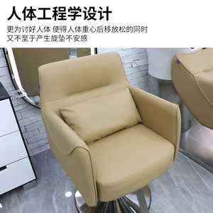 Chaise de barbier moderne noire Bojue pour hommes chaise de barbier inclinable en cuir synthétique avec appuie-tête chaises de salon de barbier - Product Image 2