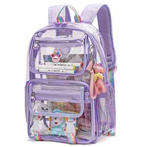 Sac à dos transparent en PVC robuste personnalisé, sac à dos d'école, sac à dos transparent, sac à dos pour adolescents, étudiants - Product Image 1