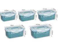 Ensemble de boîtes de rangement pour réfrigérateur de cuisine à double couche auto-drainante Panier en plastique pour la conservation des fruits et légumes frais
