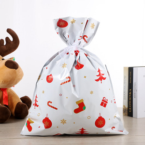 Sac cadeau de bonbons de Noël personnalisé Décorations de Noël Père Noël Emballage de <span class=keywords><strong>biscuits</strong></span> de Noël Sacs à cordon de Noël - Product Image 4