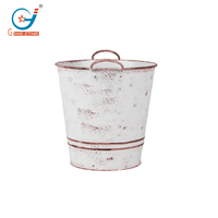Pot de fleurs suspendu en métal de 0,9 gallon avec crochet amovible pour balcon et jardin