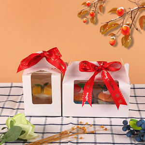 Cajas desechables de alta calidad para cupcakes, 1 cápsula, embalaje ecológico para cupcakes con ventana transparente - Product Image 6