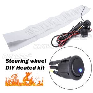 Kit de volant de voiture chauffant 12V avec revêtement en fibre de carbone et 6 interrupteurs de changement de vitesse à LED - Product Image 6