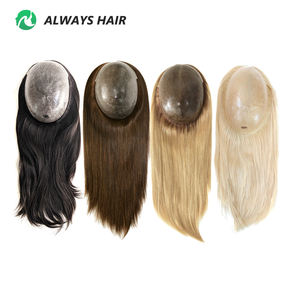 Prótesis Capilar de Poliuretano (PU) para <span class=keywords><strong>Mujer</strong></span>, con <span class=keywords><strong>Cabello</strong></span> Remy Chino Inyectado, Textura Lisa, 14/16 Pulgadas, 120% de Densidad - Product Image 5