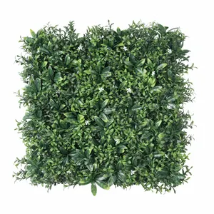 P132 고품질 가짜 녹색 혼합 패널 개인 정보 보호 울타리 화면 헤지 배경 인공 식물 잔디 벽