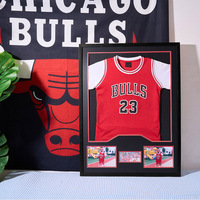 Cadre de présentation encadré pour maillot de football, maillot de basketball, collection commémorative d'autographes de stars de tennis de table, imprimé par peinture en spray