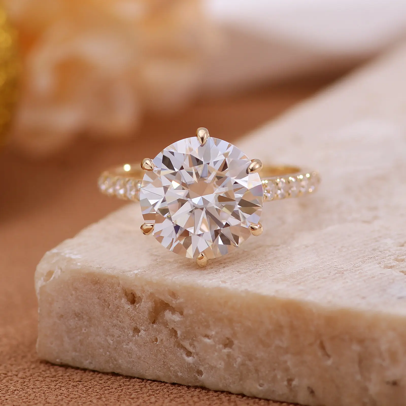 High Quality Custom Jewelry 10K 14K 18K Real Gold D Class VVS 1-3 Ct Moissanite Diamond Engagement Wedding Ring For Women