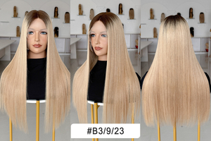 Natural Wave 100% Unprocessed European Hair Single Small Knots HD Lace Top <b>Wigs</b> #B3-9-23 - Product Image 5