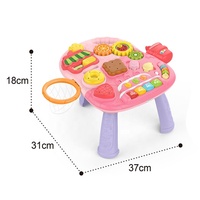 Trotteur 4 en 1 en plastique avec table de jeu Marchettes d'activités musicales d'apprentissage pour bébé