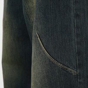 Pantalones Vaqueros Retro Americanos de Otoño 25, Estilo Urbano, Corte Recto Holgado, Pierna Ancha, Cintura Media, Estilo Vintage, Casual, Lavado Sólido - Product Image 4